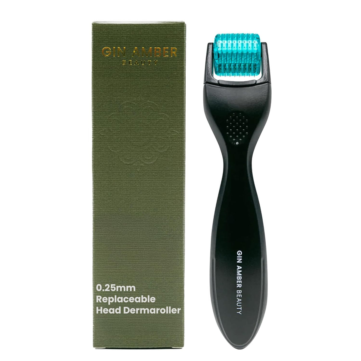 Gin Amber Beauty Derma Roller with Replaceable Head Design – 192 Real individual needles, Micro
