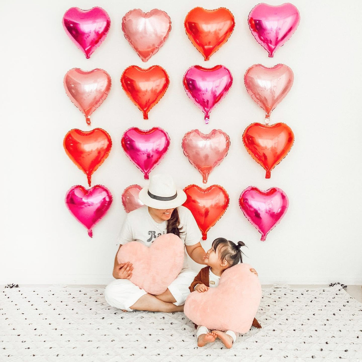 Rose Gold Foil Heart Balloons, 10PCS Rose Gold Heart Shape Balloons, Valentines Balloons 18inch