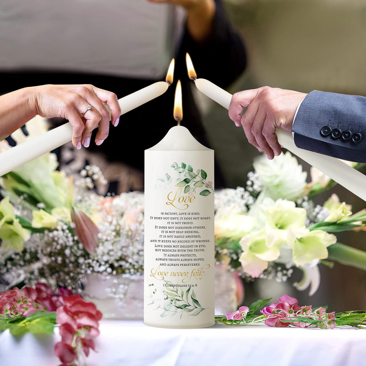 Frienda Unity Candles for Wedding Ceremony Set Wedding Unity Taper Candles Catholic Religious