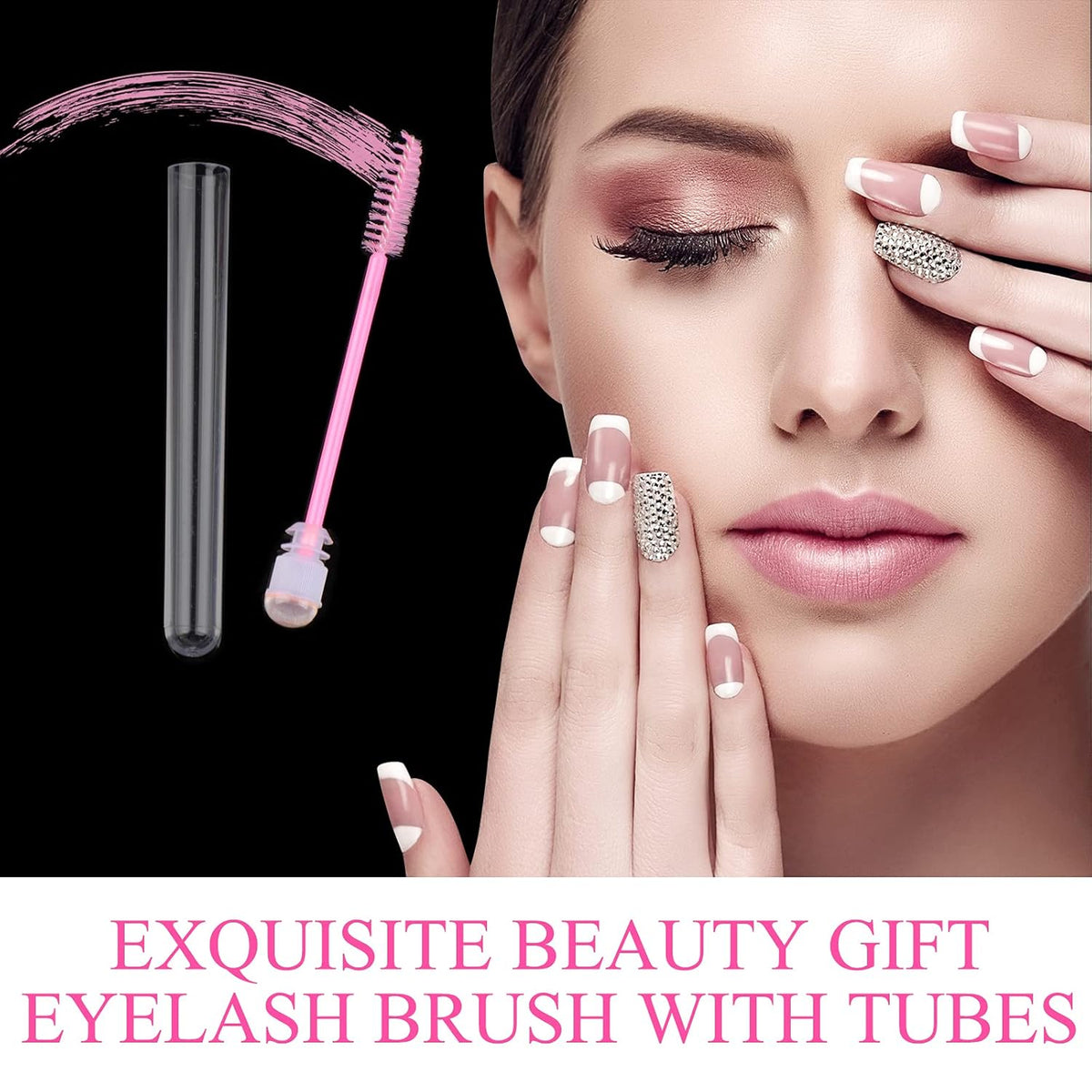 50pcs Eyelash brush Lash Wand Makeup tool Eyelash Extension supplies Cleaning brush Diamond Mascara