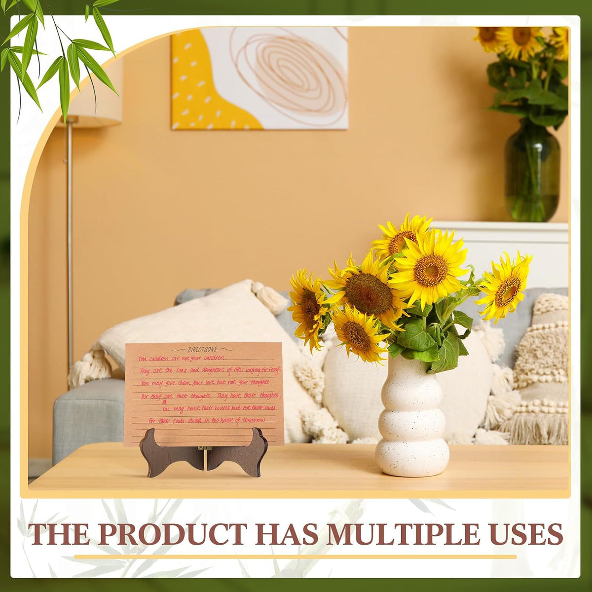 Tatuo 4 Packs Wooden Display Stand Decorative Plate Stands for Display Picture Frame Holder