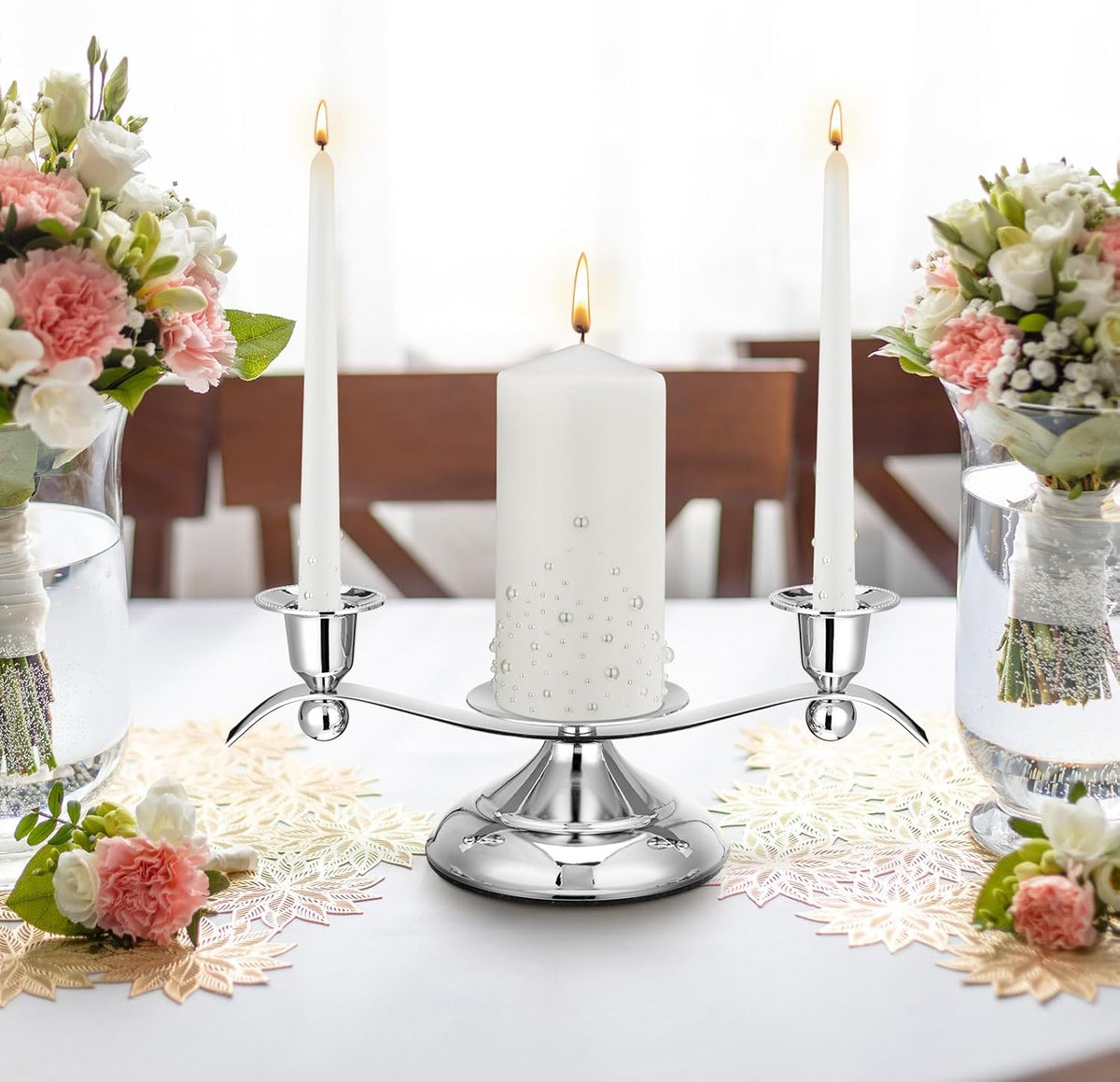 Irenare Unity Candles with Holder for Wedding Ceremony Wedding Decortions Accessories Glass Candle