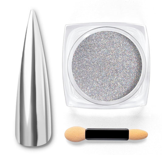 beetles Gel Polish Sliver Chrome Nail Powder, Mirror Metallic Effect Premium Salon Nail Glitter
