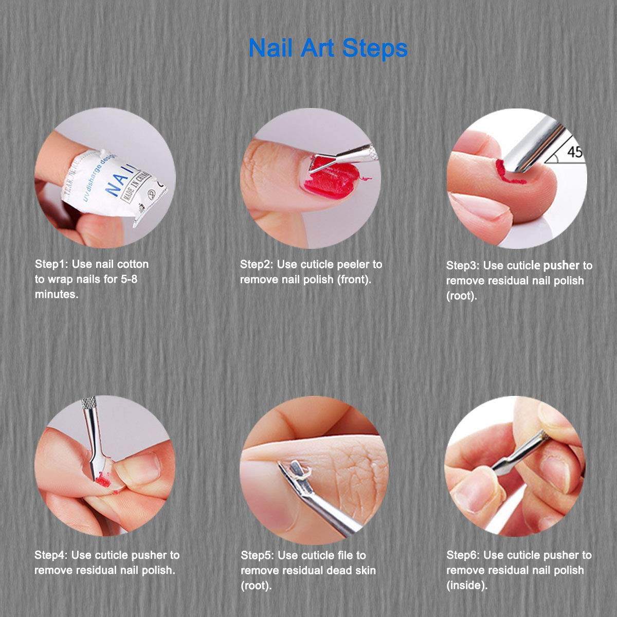 Professional Cuticle Pusher and Cutter, Cuticle Trimmer & Cuticle Remover, 2-Piece Manicure Tools