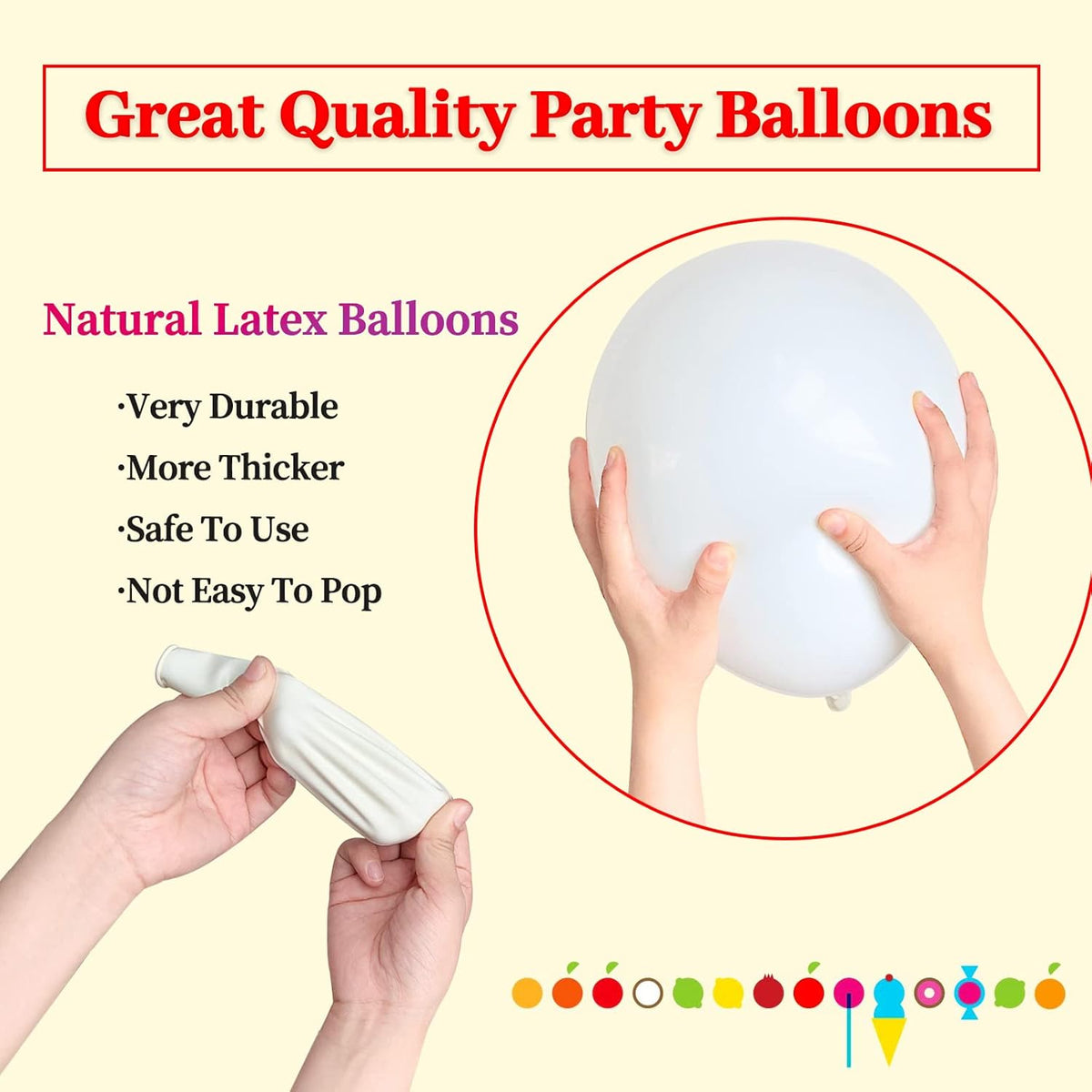 110pcs White Balloon 12 inch, White Latex Balloons for Birthday Party Baby Shower Wedding(with 2