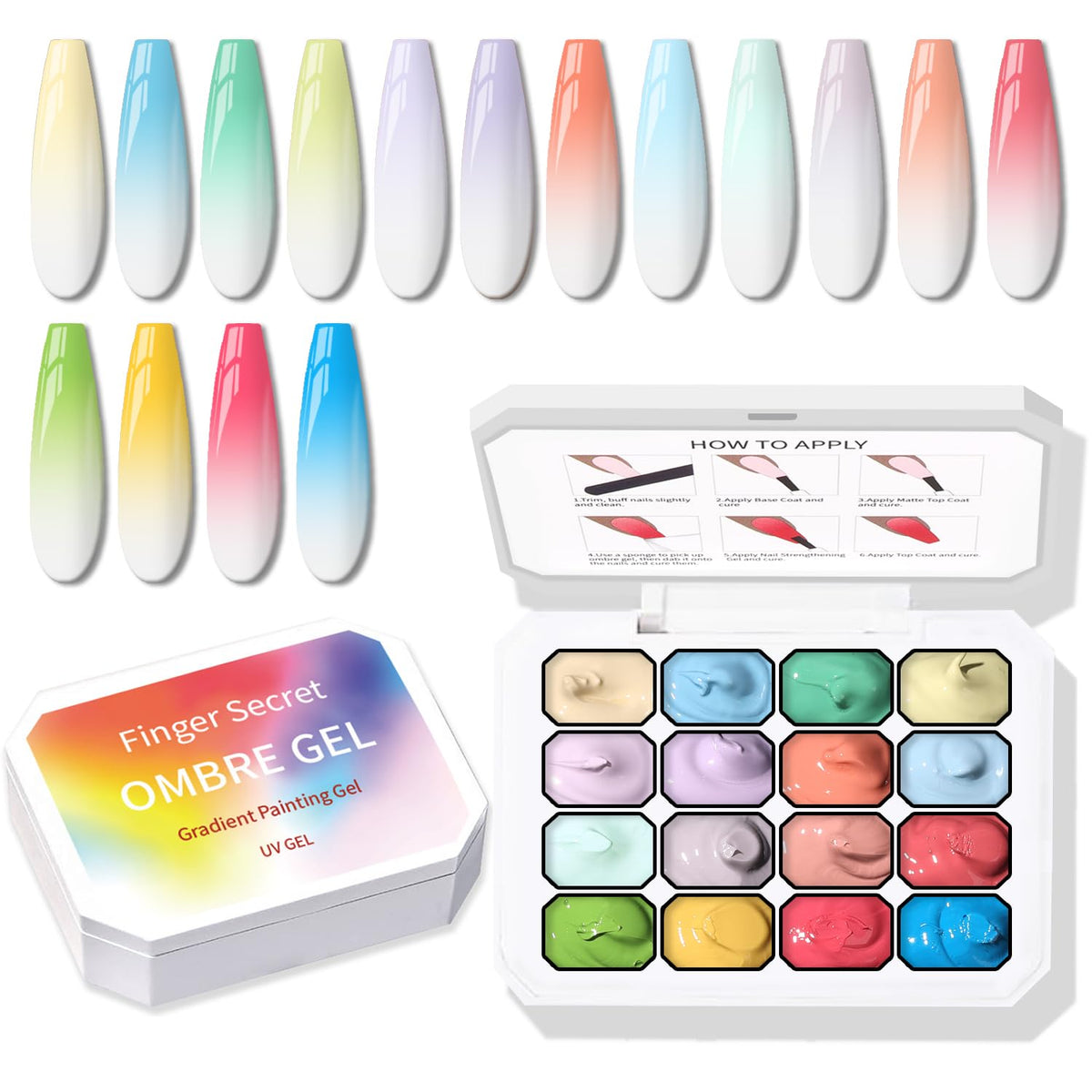 Sponge Pat Paint Nail Gel, Ombre Nails Gradient Gel Nail Blush Blooming Aura Nails Drawing Stripper