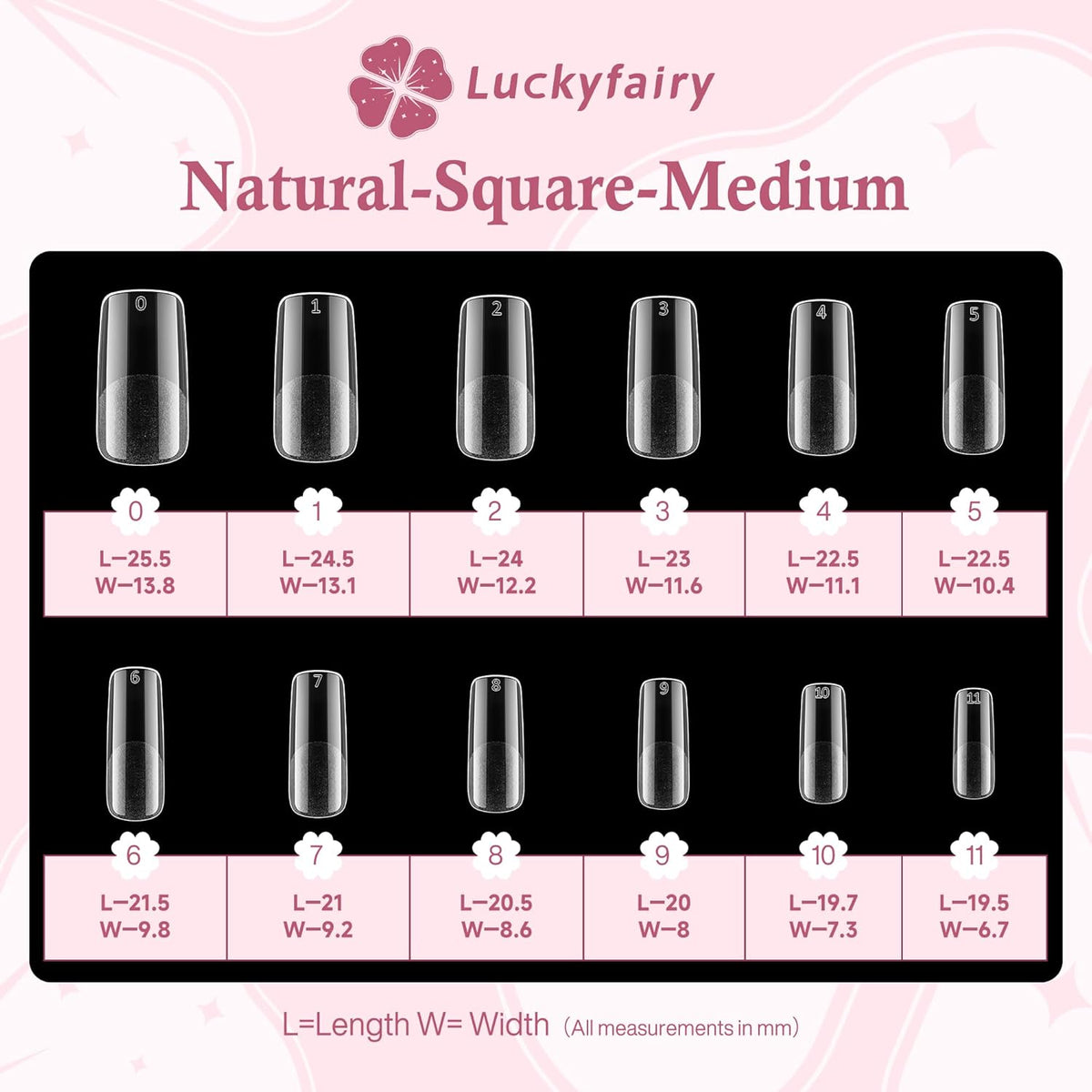 Medium Square Nail Tips, 360pcs Soft Gel Pre-Shaped Acrylic Fake Nails, Half Matte Full Cover Clear