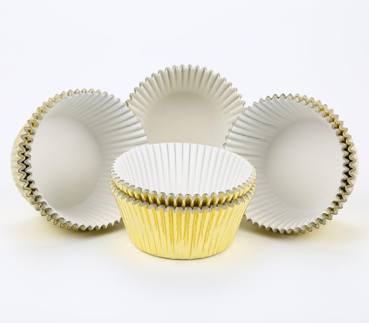Gifbera Standard Gold Foil Cupcake Liners Wrappers Metallic Baking Cups, 200-Count