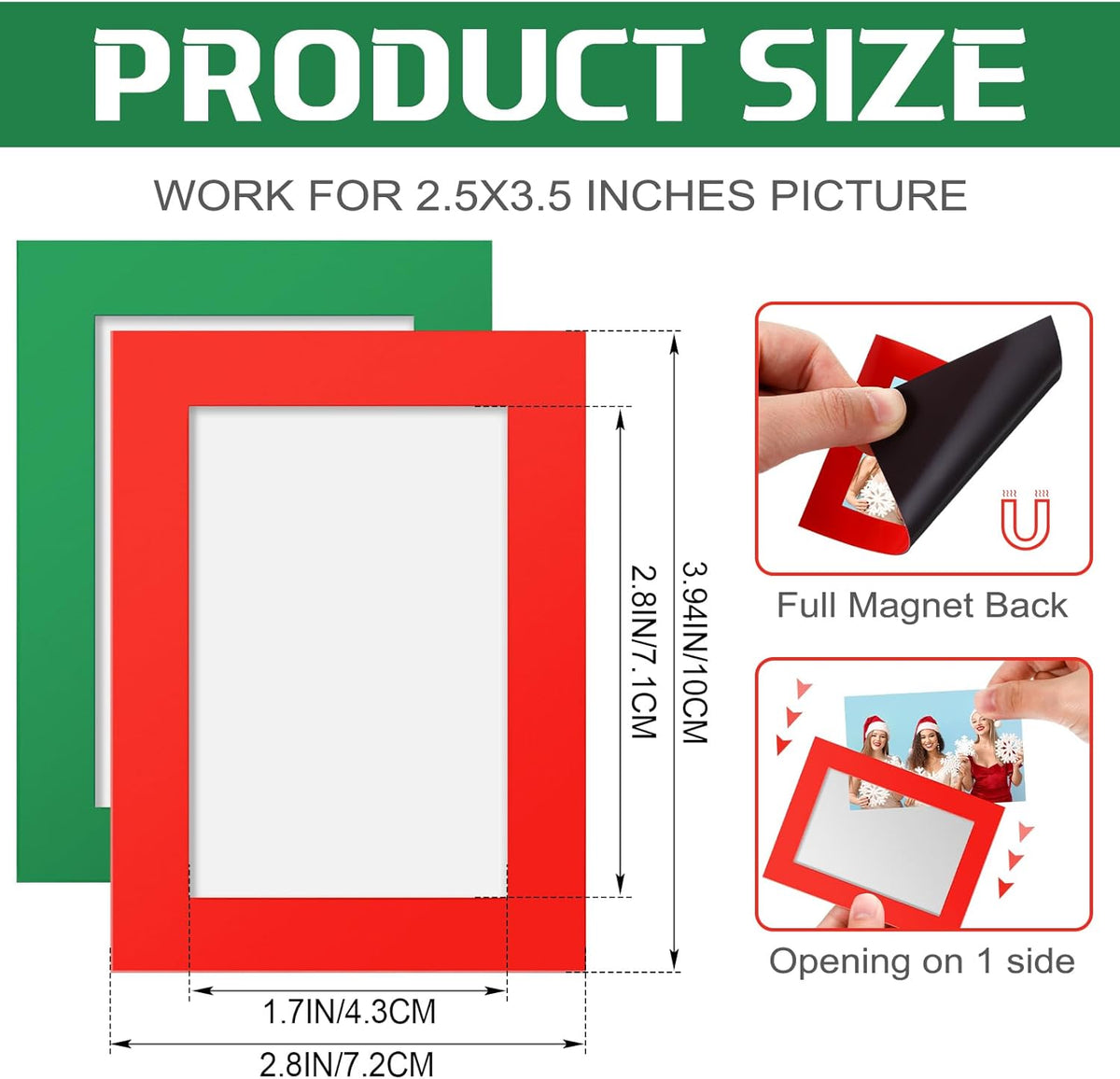 Soaoo 60 Pcs Magnetic Picture Frames Wallet Size 2.5 x 3.5 Inches Reusable Magnetic Photo Sleeves