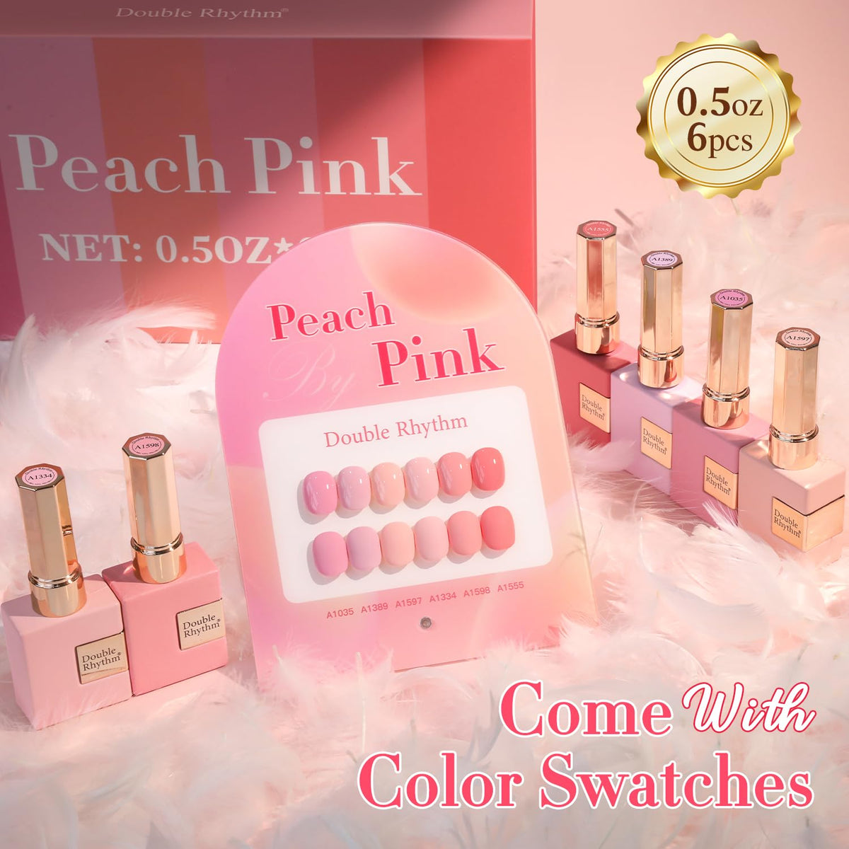 Double Rhythm 6 Pcs 15 ML Gel Polish Set Same Color Same Bottle Soak Off Gel Polish Kit Nail Art