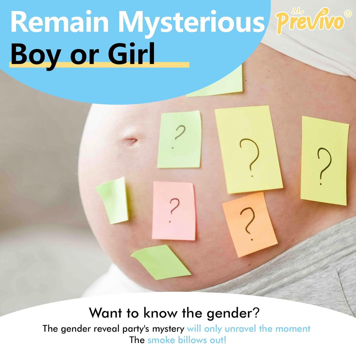 Previvo Gender Reveal Confetti Powder Cannon - 4 Pack Blue Baby Gender Reveal Poppers - 100%