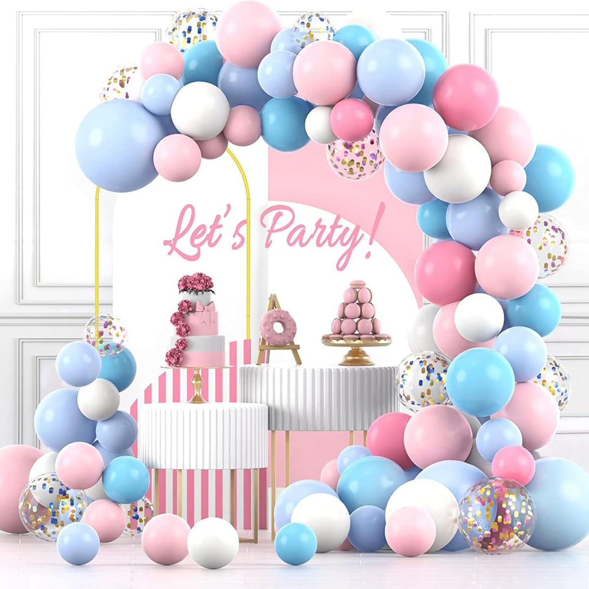 6 FT Metal Arch Backdrop Stand, Wedding Arch Frame for Parties, Birthday, Baby Shower, Graduation