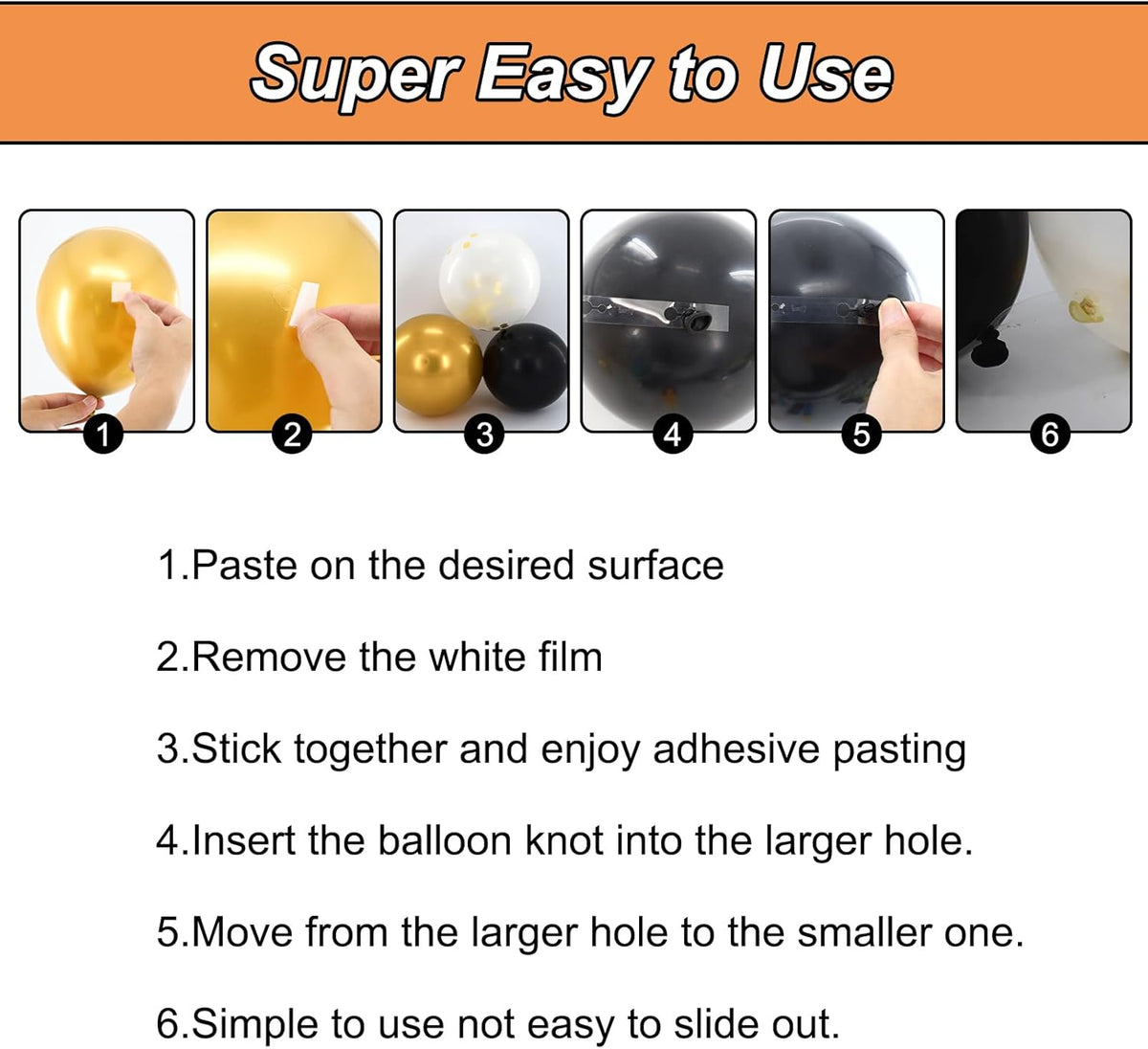 Balloon Arch Strip Kit, 20 PCS Balloon Arch Clips & 65.6Ft Tape Strip & 400 Glue Points Dots