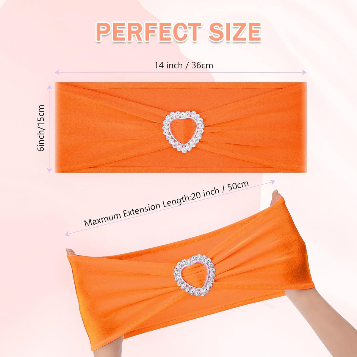 Howhic Pack of 30 Spandex Chair Sashes Bows Stretch Chair Cover Band with Buckle Slider Universal