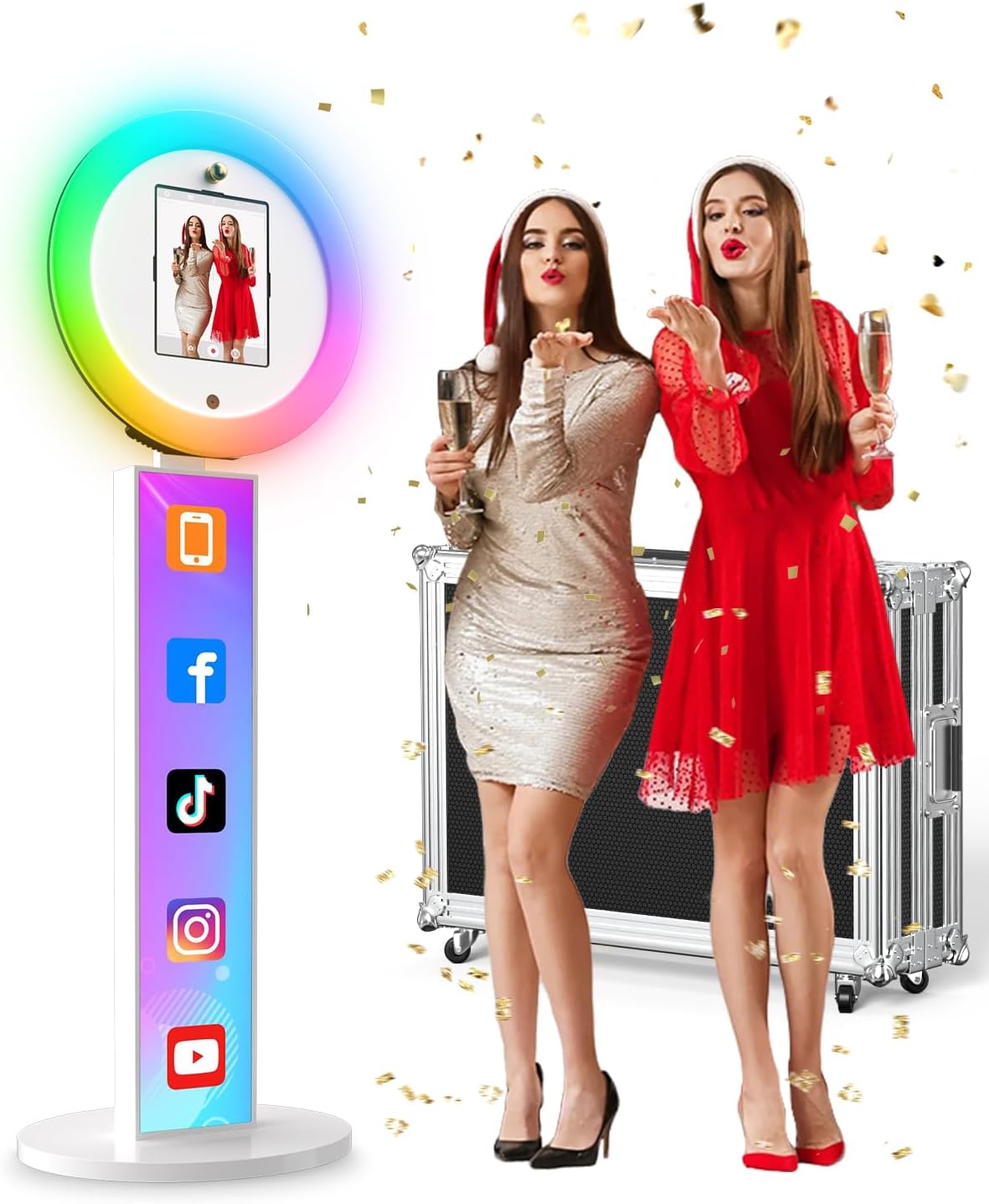 Portable Photo Booth, Photo Booth Machine Compatible with i Pad, Photo Booth Stand Shell Provide