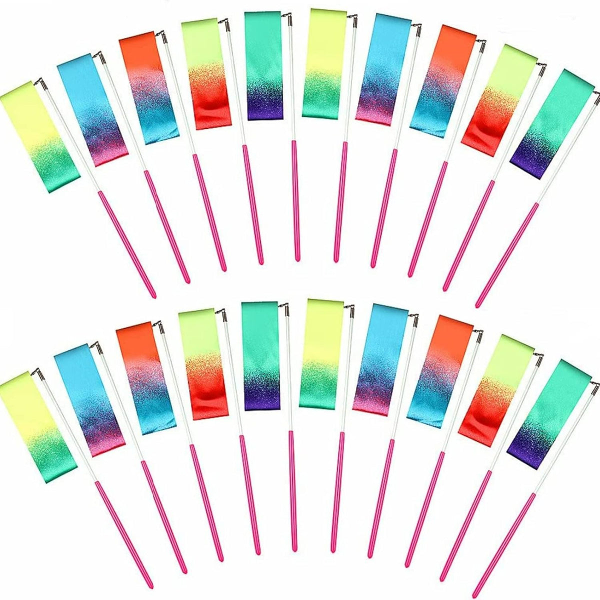20 Pieces Ribbon Wands for Kids, 2 Meter Ribbon Dancer Wand, Dance Ribbons for Girls Party Favors