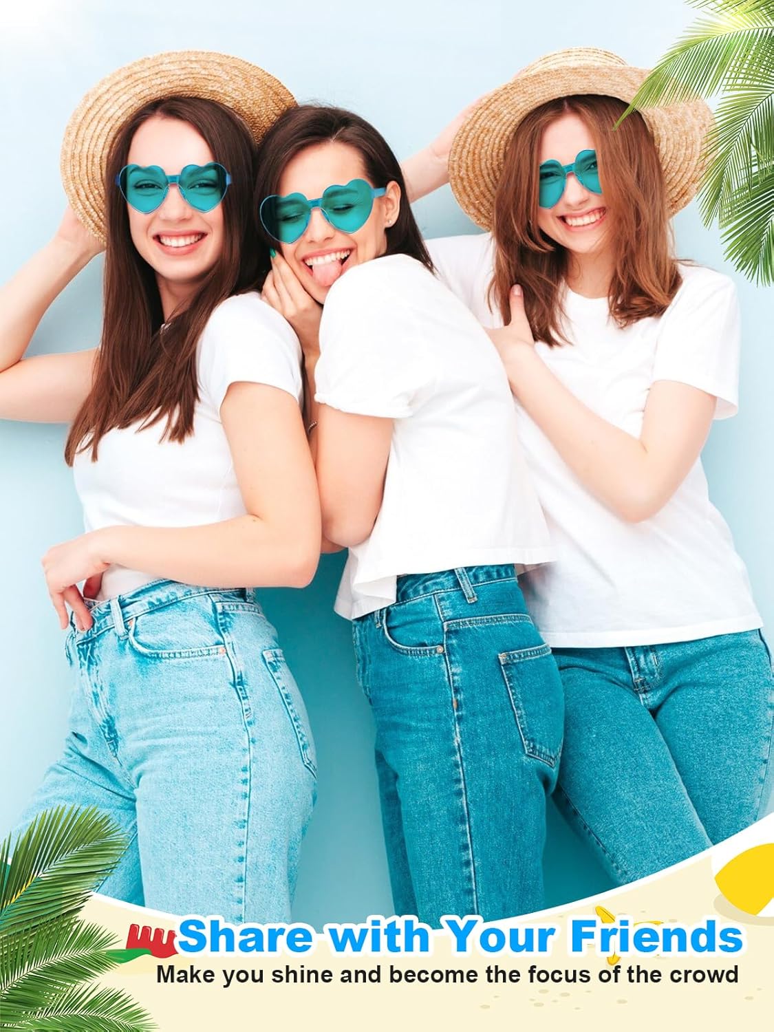 12 Pairs Heart Shaped Sunglasses for Women Colorful Glasses Fun Trendy Transparent Heart Sunglasses