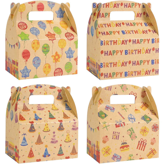WERNNSAI 12 Pcs Birthday Party Treat Boxes Kraft Gift Box for Birthday
