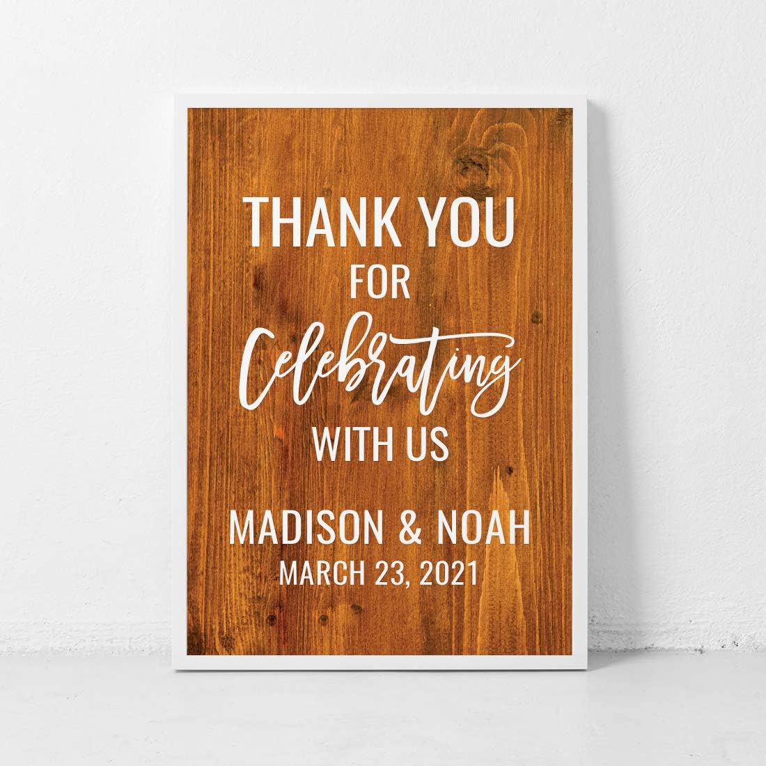 Andaz Press Personalized Extra Large Wedding Easel Board Party Sign, 12x18-inch, Rustic Barn Wood