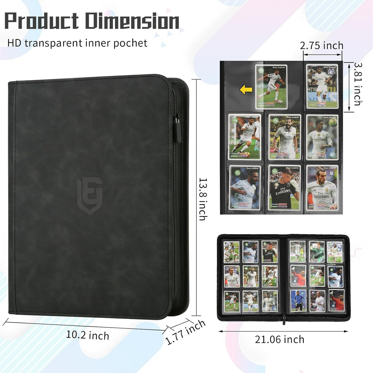 9 Pocket Card Binder,540 Pocket Trading Card Binders,Loading Pocket Collectible Card Album for MTG