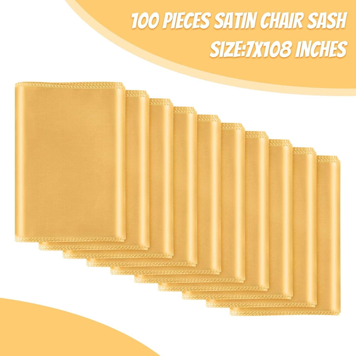 Satin Chair Sashes Bows Universal Chair Ribbon Ties Back Sash for Wedding Party Reception Events
