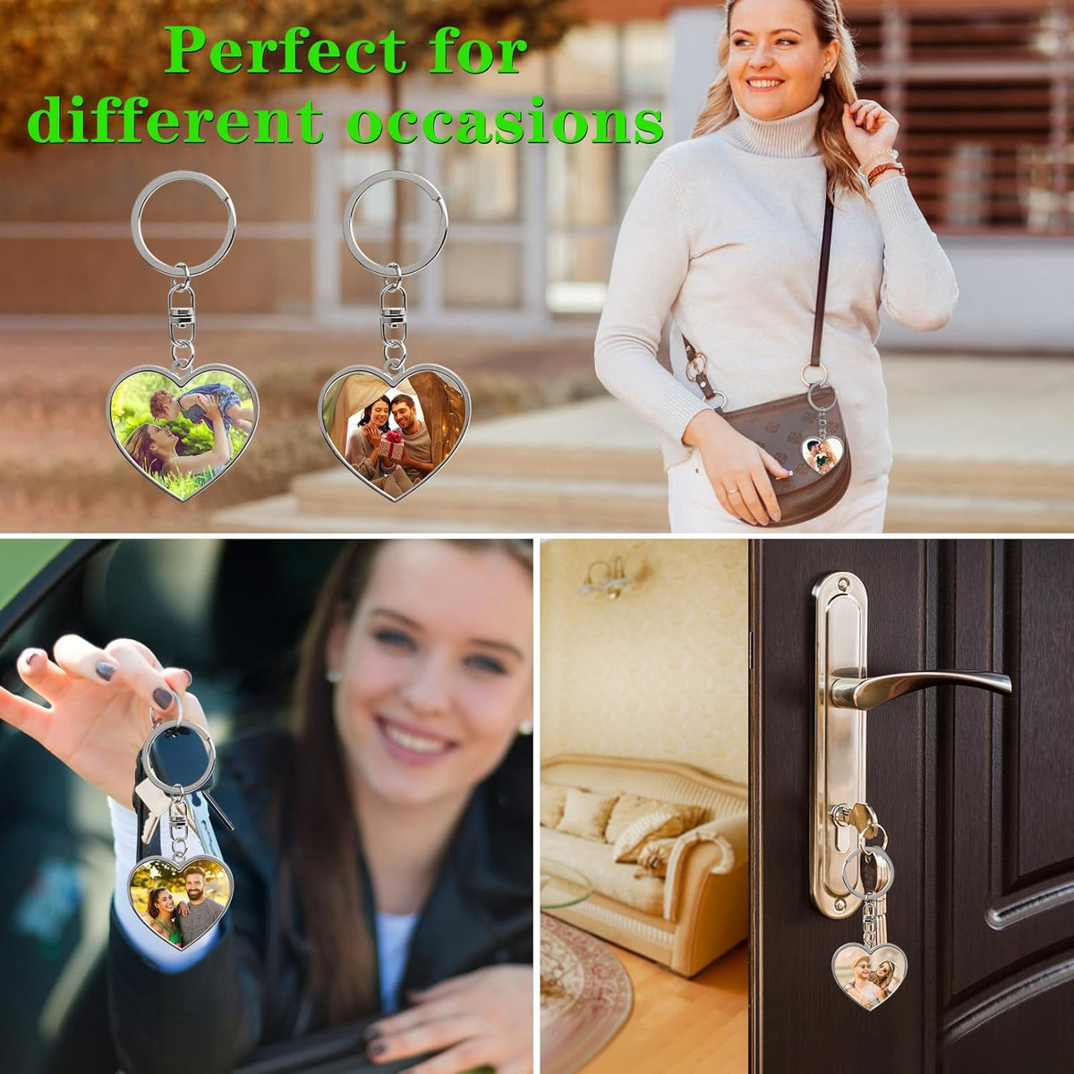 Double Side Custom Keychain with Picture Personalized Engraving Photo Text Customized Gifts for Men