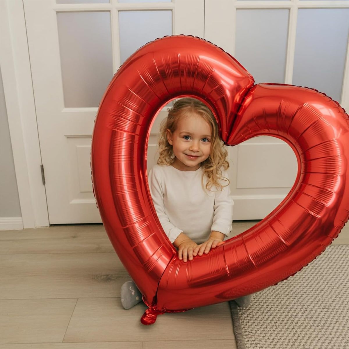 Red Heart Balloons,3Pcs 40Inch Large Hollow Out Heart foil Balloon for Valentine's Day Birthday