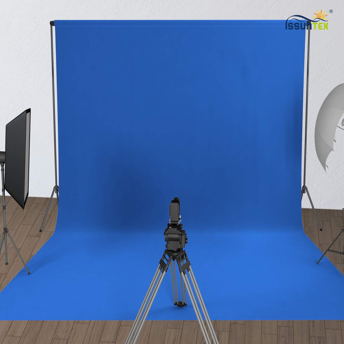 ISSUNTEX 10X24 ft Background Muslin Backdrop, Photo Studio, Collapsible High Density Screen for