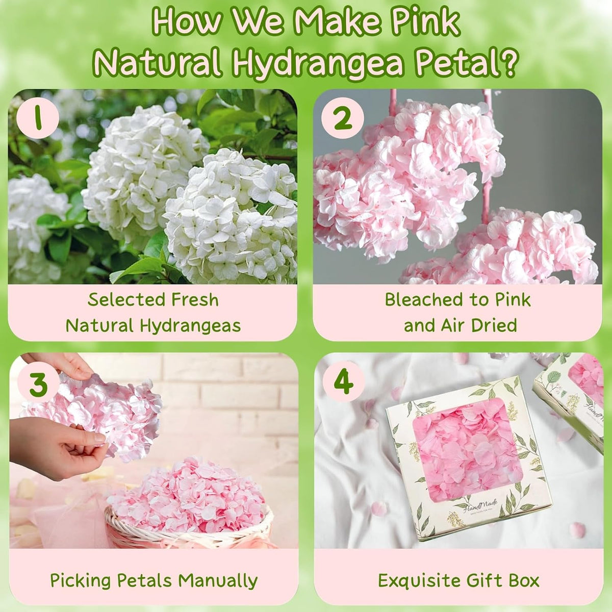 1500Pcs Real Hydrangea Pink Dried Flower Petals - 1.06 oz Natural Dried Pink Petals for Romantic