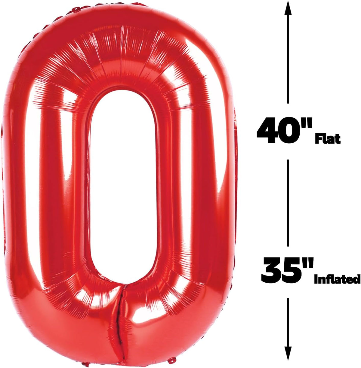 Red 40 Inch 0 Number Balloons, 0 Decorations for 10 20 30 40 50 60 70 80 90 100Birthday, Foil Giant