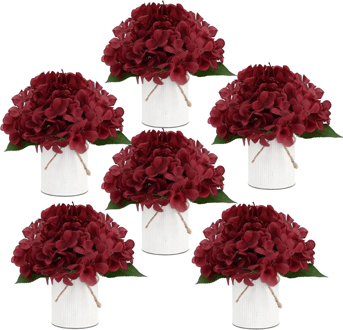 Flower Table Centerpieces - Set of 6 Floral Arrangement Artificial Wedding Hydrangeas Floral