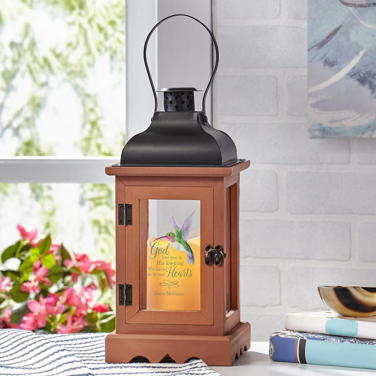 Let's Make Memories Personalized Memorial Lantern - Sympathy - Condolences - in Memory - LED Candle