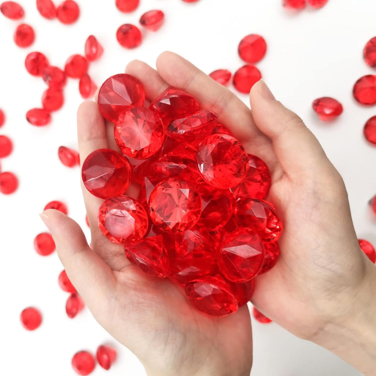100Pcs Clear Acrylic Diamonds 25mm Wedding Table Scatters Gemstones Confetti for Vase