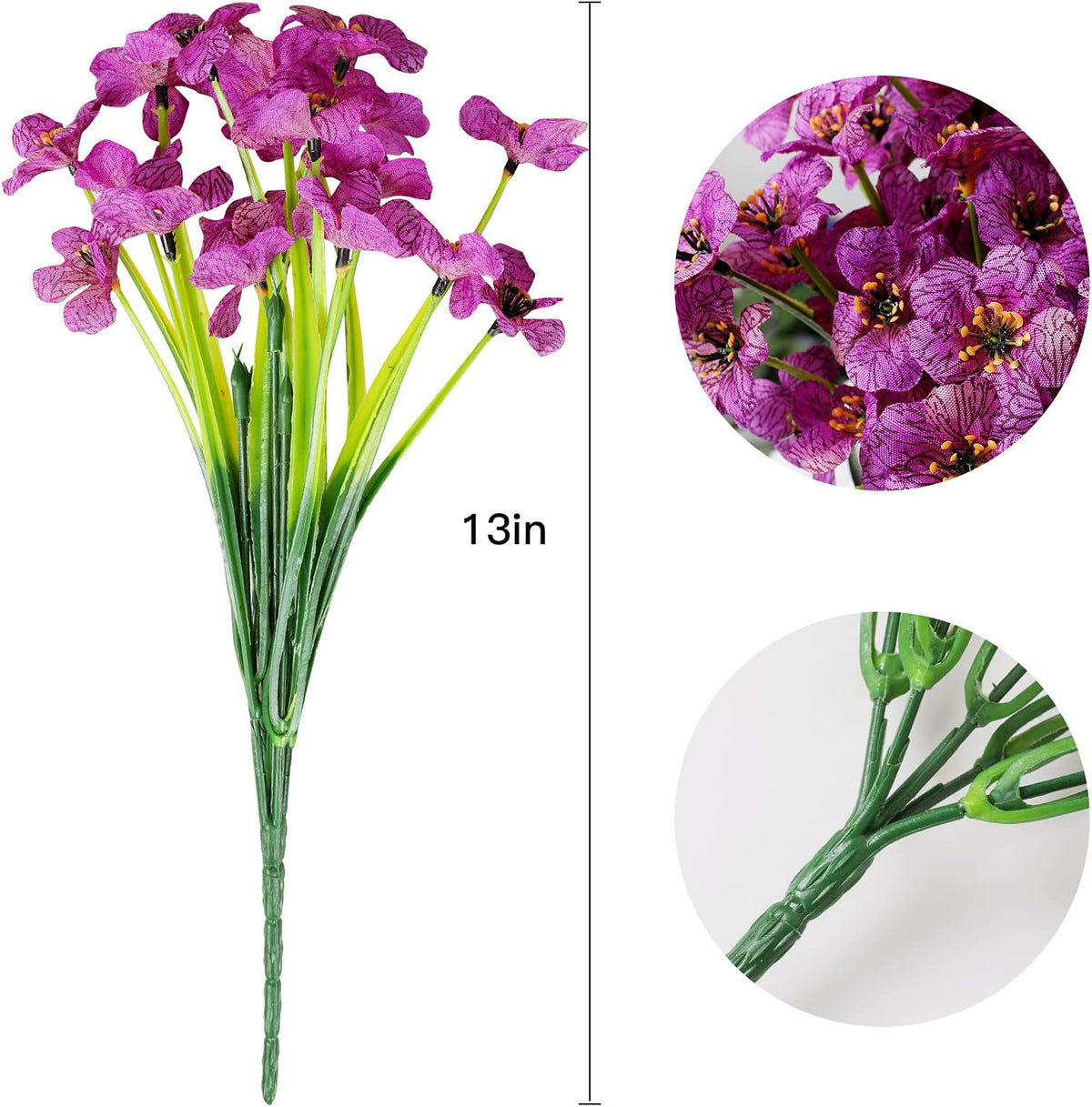 AmyHomie 20 Bundles Artificial Flowers for Outdoor Outside Spring Summer Decoration UV Resistant