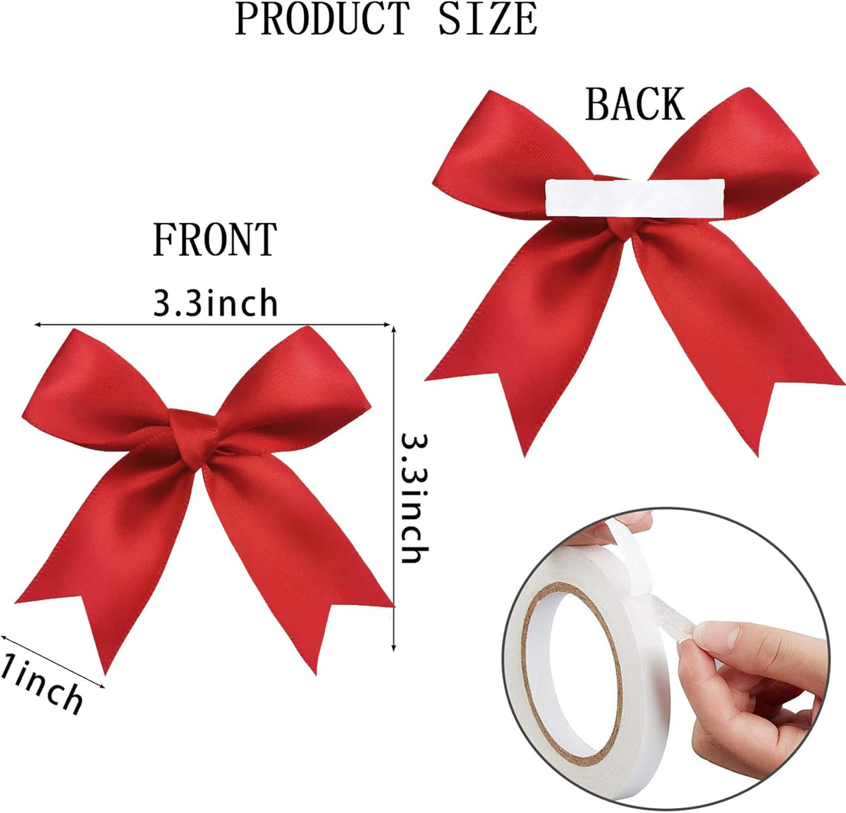 50 Pieces Gift Wrap Bows Premium Satin Ribbon Bows 3.3 Inch Craft Bows for Gift Wrapping DIY Treat