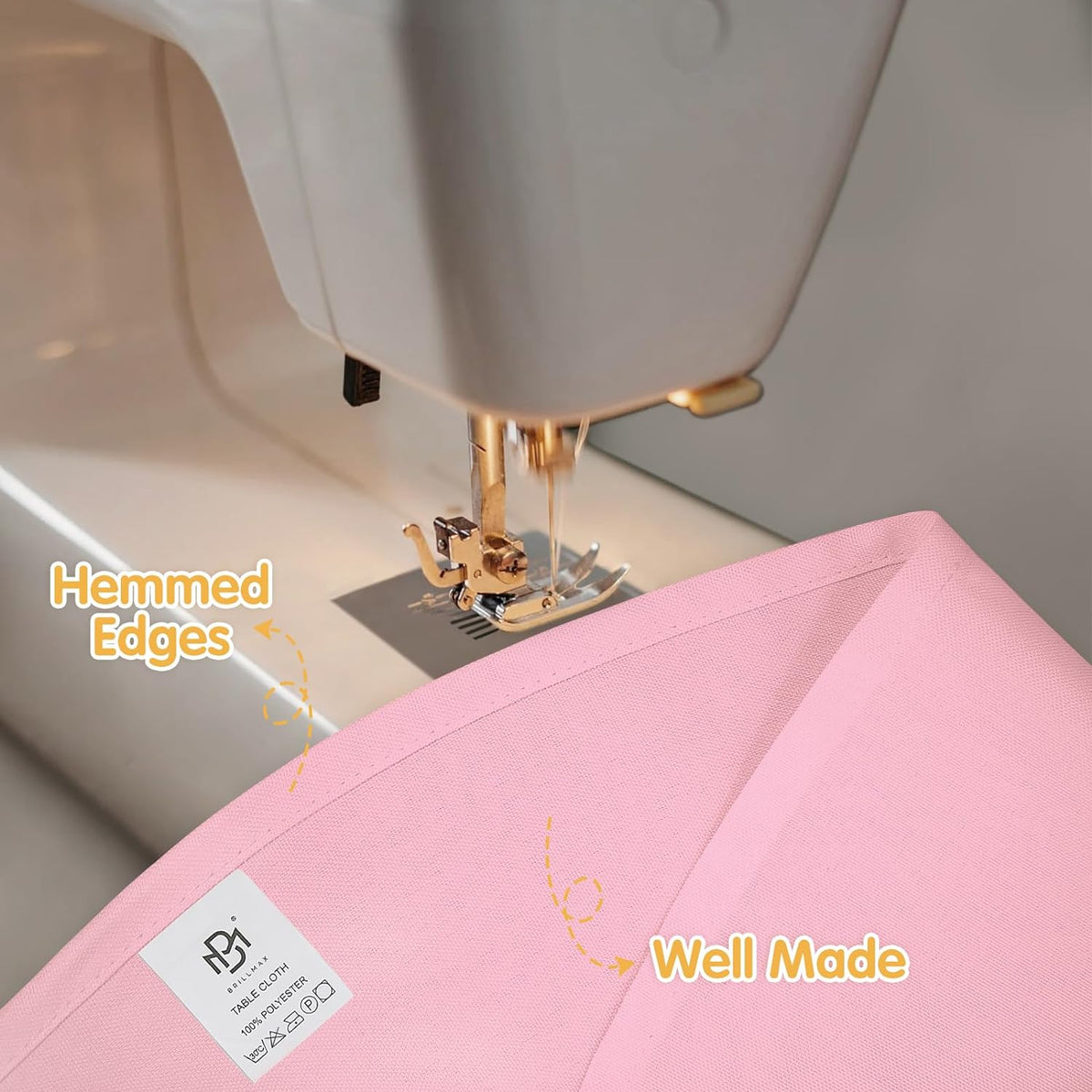 BRILLMAX 8 Pack Pink Round Tablecloths 90 Inch - Circle Bulk Linen Polyester Fabric Washable Table