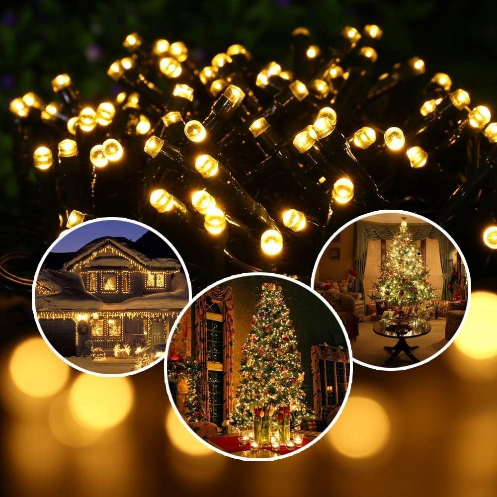 Toodour Solar Christmas Lights Outdoor, 2 Packs Total 144ft 400 LED Solar String Lights with 8