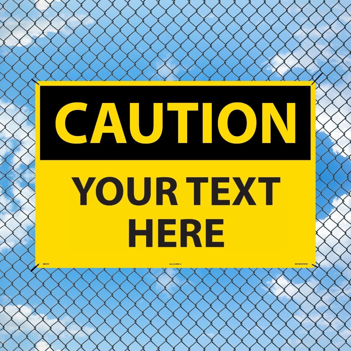 Custom OSHA Style Caution Sign 24" x 36" Aluminum Sign, Customizable "Your Text Here", by