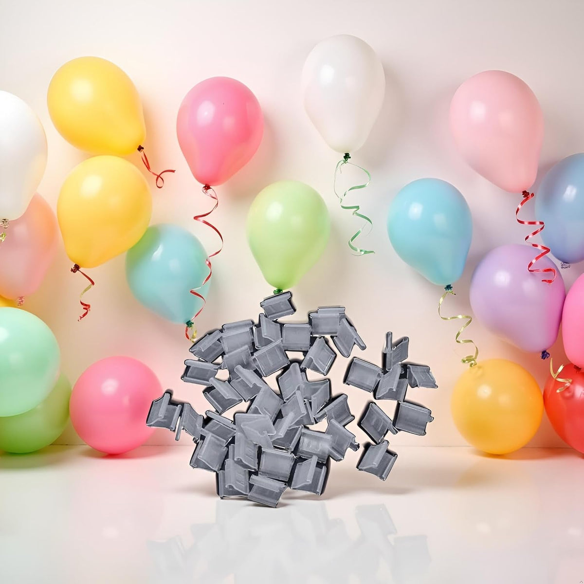 100 Pcs Transparent Balloon V-Shaped Clip Plastic V-Shaped Balloon Clip Wedding Wedding Party