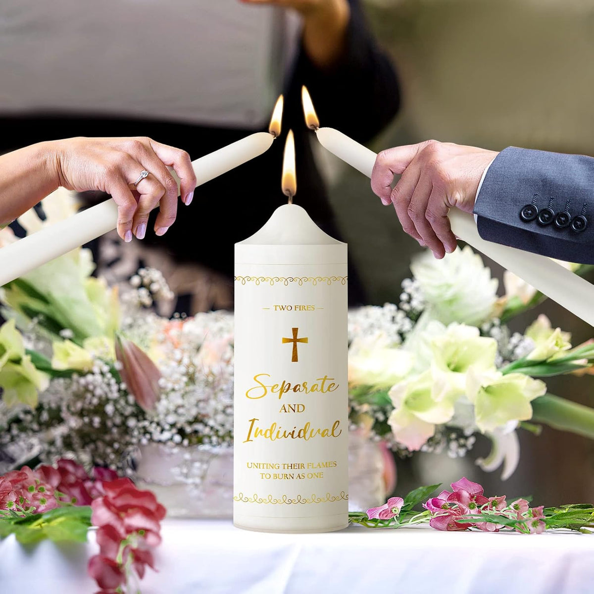 Frienda Unity Candles for Wedding Ceremony Set Wedding Unity Taper Candles Catholic Religious