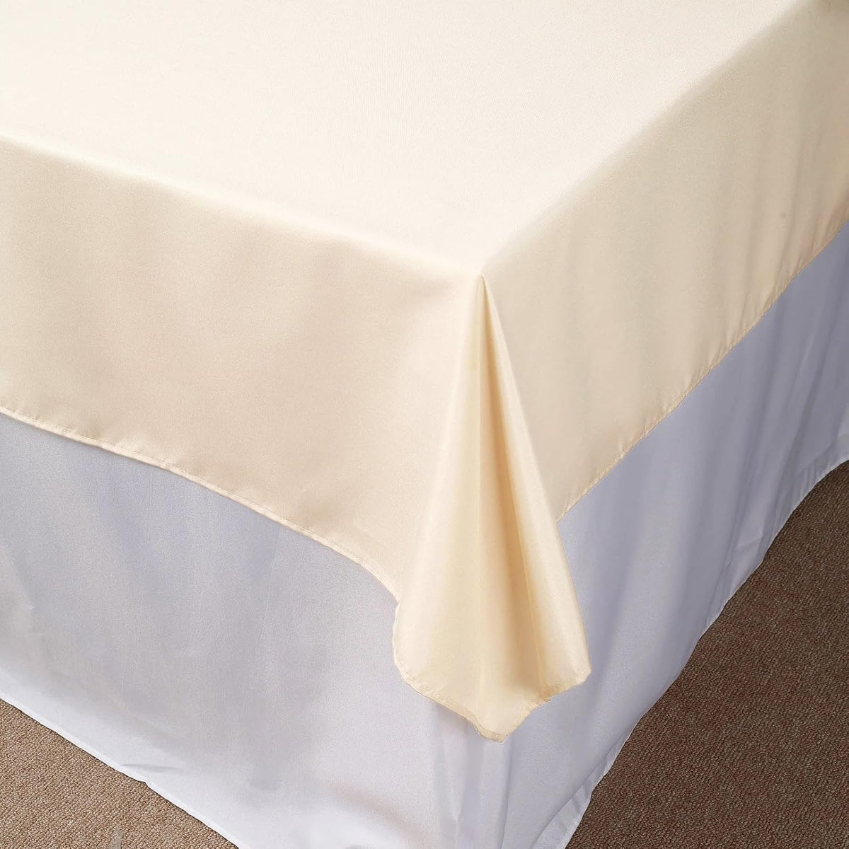 Efavormart 54x54 Beige Wholesale Linens Seamless Polyester Square Linen Tablecloth for Wedding