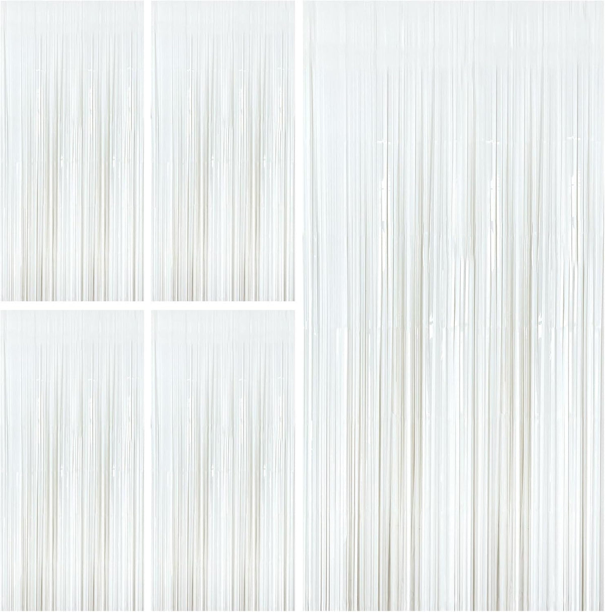 White Party Streamers Foil Fringe Backdrop Curtains Tinsel Streamers Birthday Party Decorations