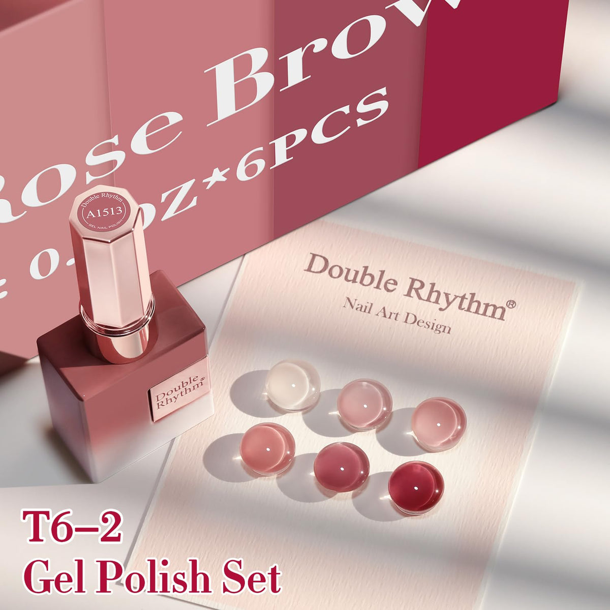 Double Rhythm 6 Pcs 15 ML Gel Polish Set Same Color Same Bottle Soak Off Gel Polish Kit Nail Art