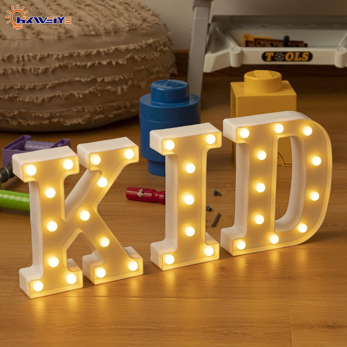 HXWEIYE LED Marquee Lights Sign - 36 Big Lights Letters (Alphabet & Numbers) for Party, Birthday