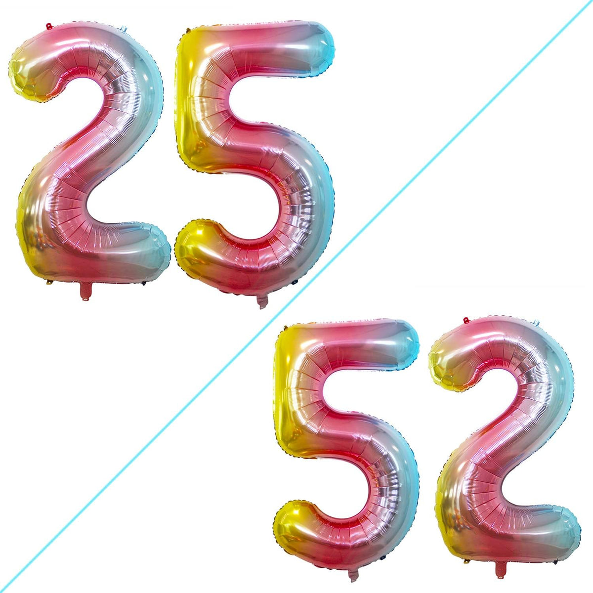 GOER Number 25 Balloons for 25th Birthday Party Decorations,42 Inch Jumbo Foil Helium 52 Balloons