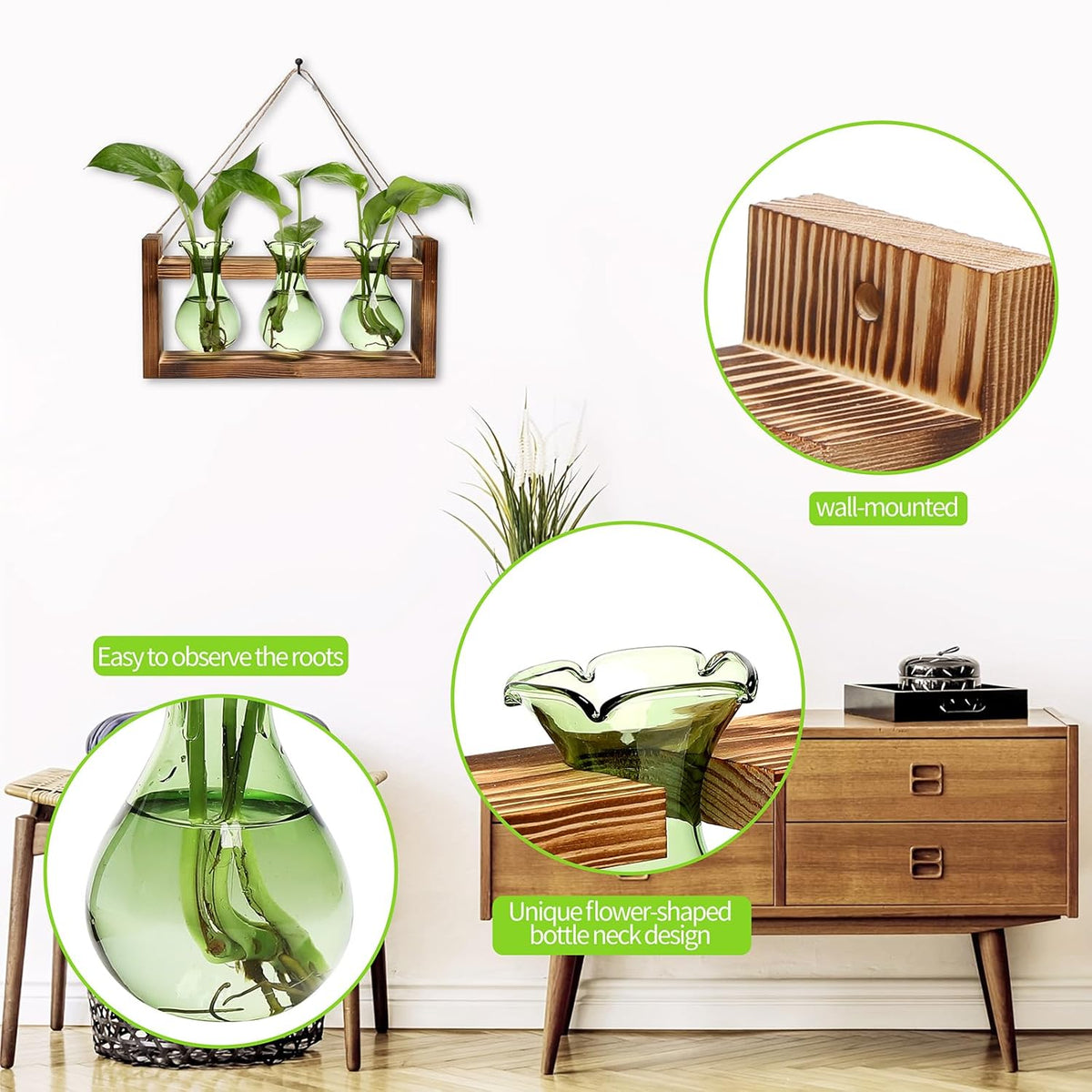 Plant Propagation Station Plant Terrarium Unique Birthday Gifts for Women Home Office Decor Planter