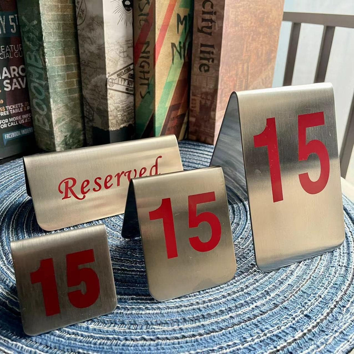 10 Pcs Metal Place Cards Stackable Tent Style Table Numbers，Place Card Holders for Celebration