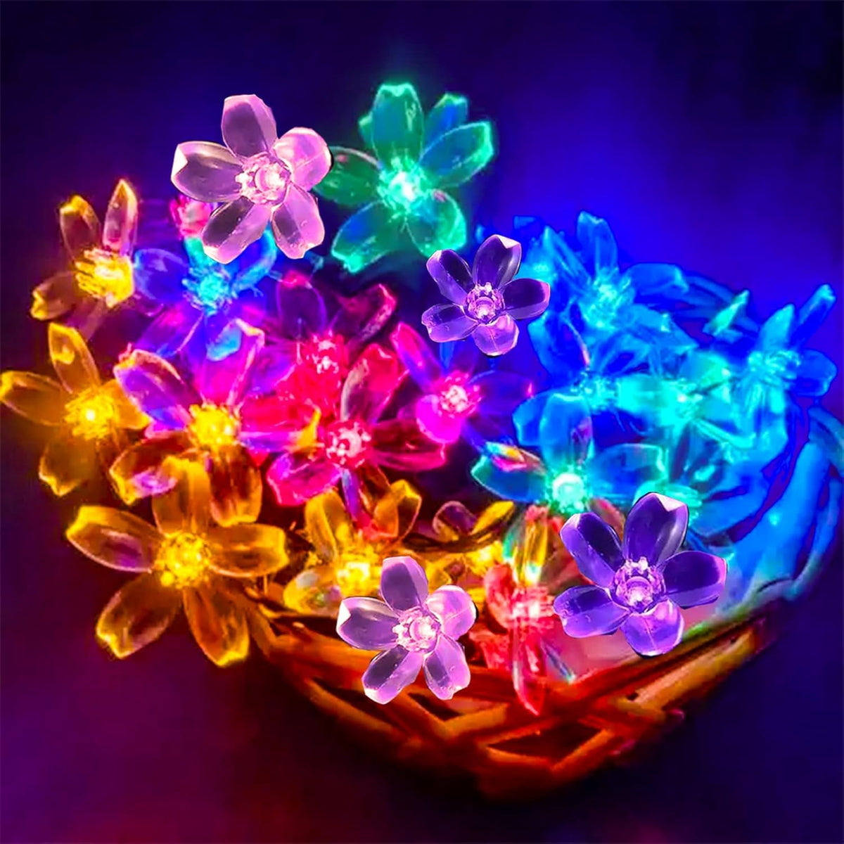 Battery Operated and USB Plug in Fairy Flower String Lights, 10ft 30 LED Cherry Blossom 8 Modes