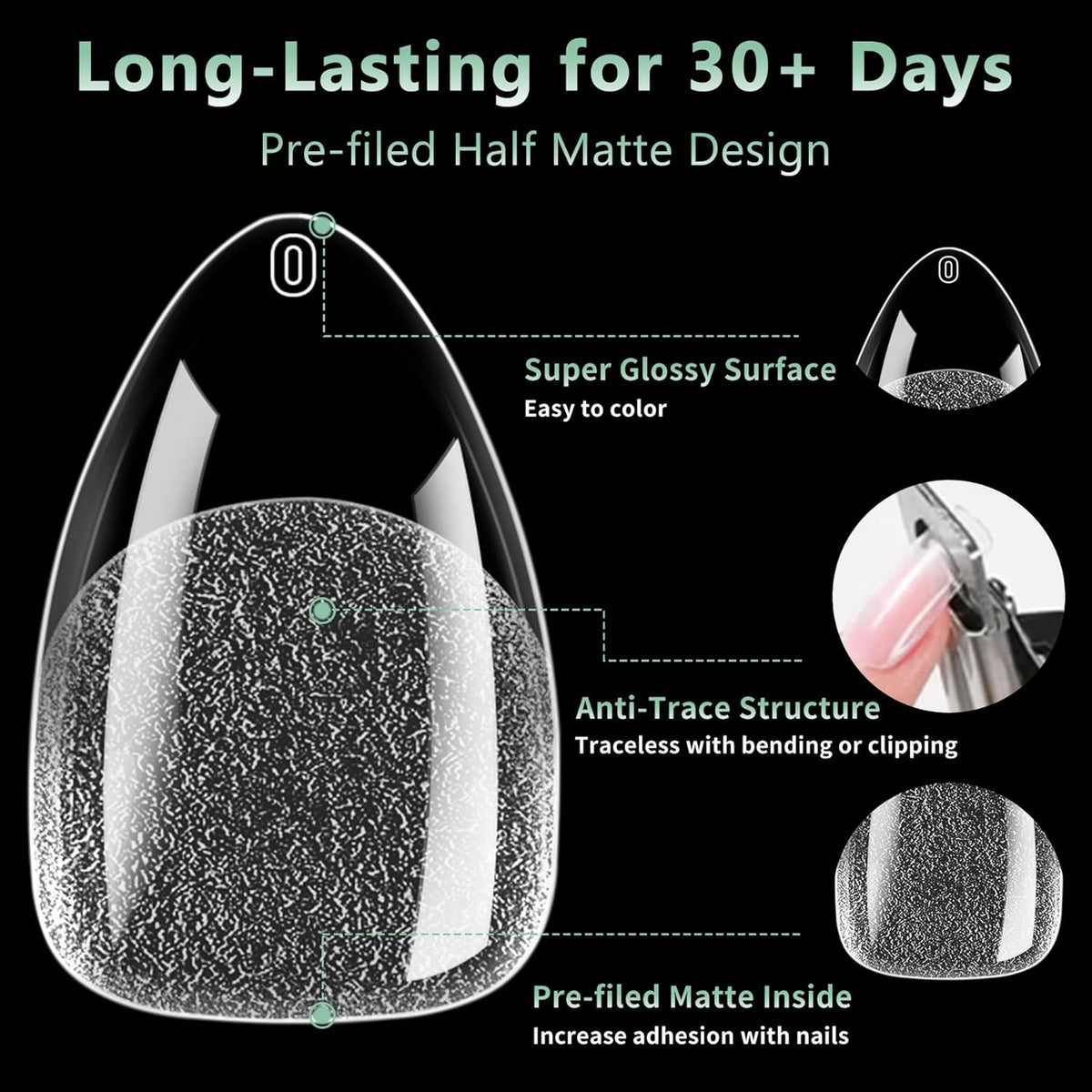 Short Almond Nail Tips, 216pcs Soft Acrylic Fake Nails Gel Nail Tips, Full Cover Pre-Shaped Matte