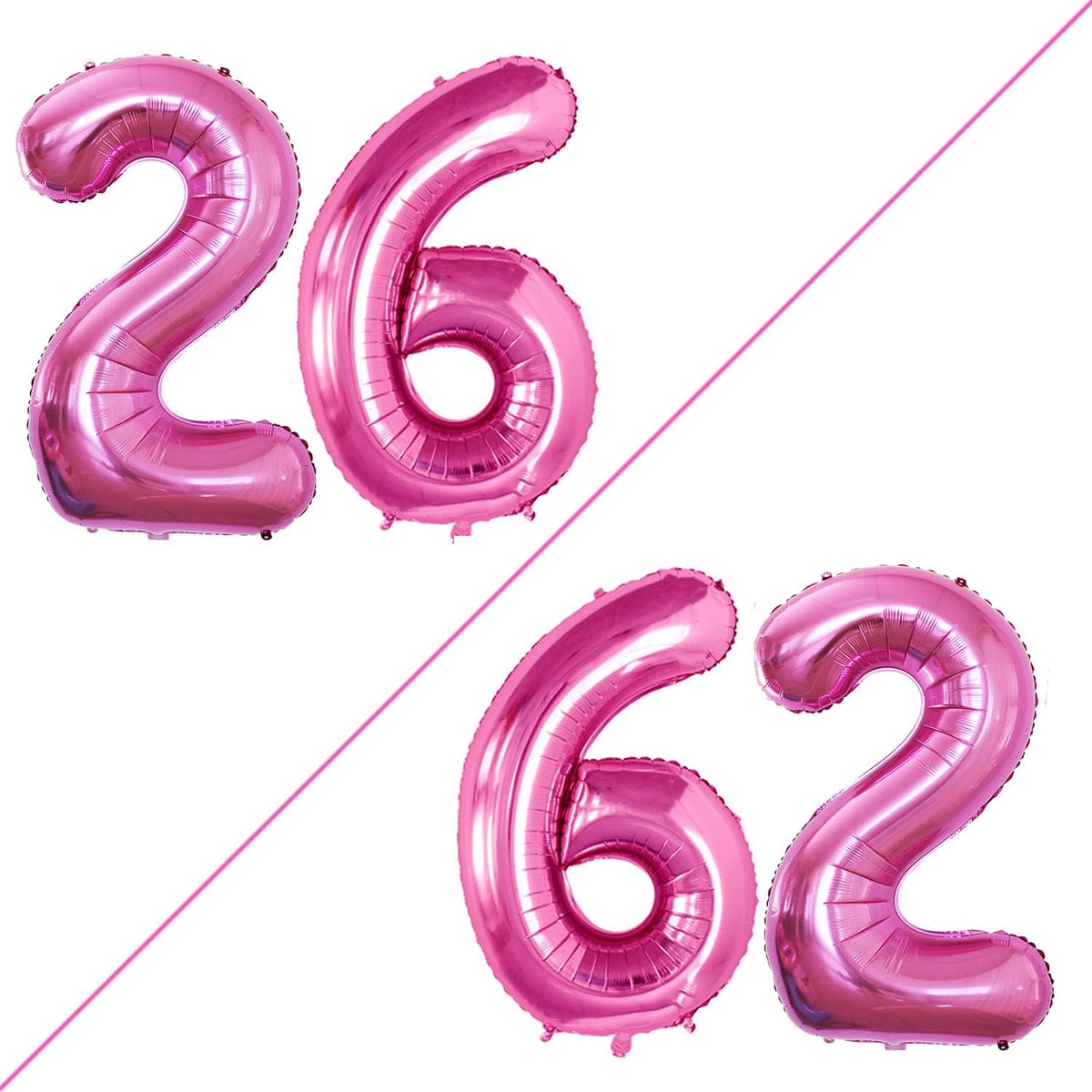 GOER Number 26 Balloons for 26th Birthday Party Decorations,42 Inch Jumbo Foil Helium 62 Balloons